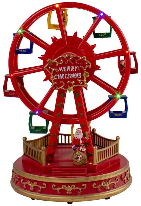 Northlight 11.25 in. LED Lighted and Musical Rotating Christmas Ferris Wheel