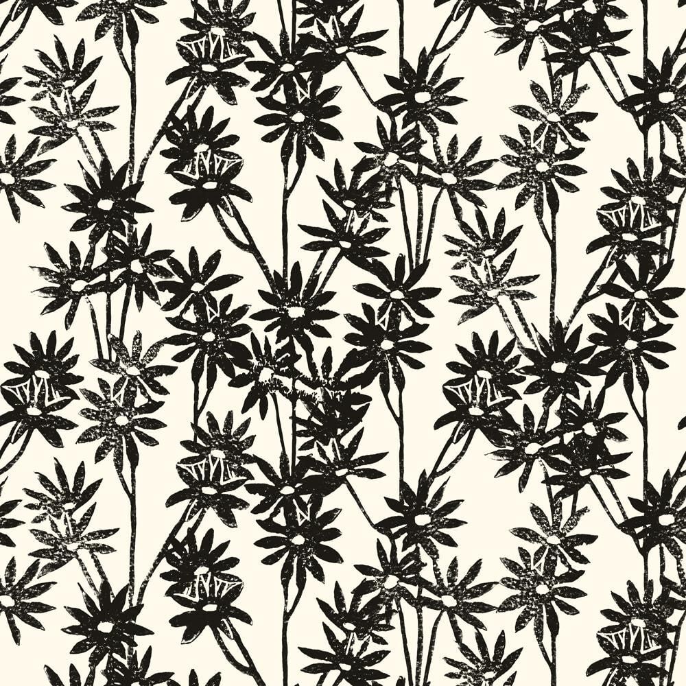 Tempaper Novogratz Daisy Bloom Waverly White Black Peel and Stick Wallpaper (Covers 28 sq. ft.)