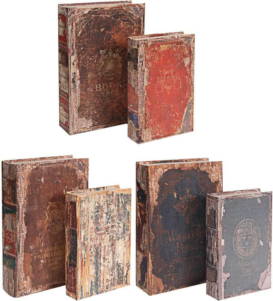 A & B Home 13 in. x 3 in. Decorative Book Boxes (6-Pack)