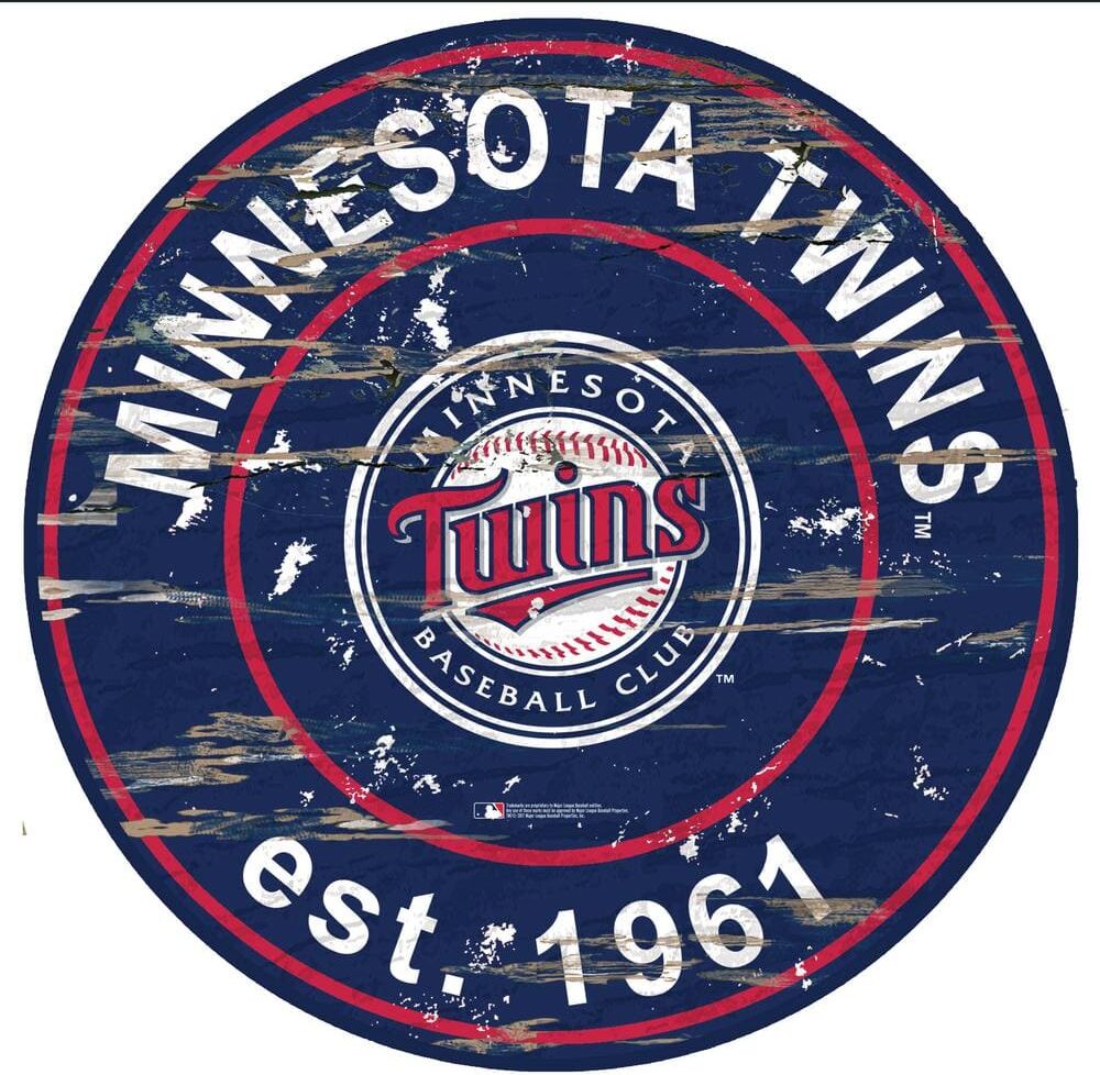 Fan Creations MLB Minnesota Twins 24 in. Distressed Wooden Circle Sign