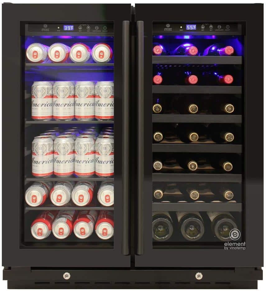 VINOTEMP 29.5 in. W 33-Bottle Wine and Beverage Cooler