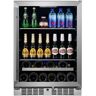 Titan Signature 24 in. 84-Can and 13-Bottle Stainless Steel Single Door Single Zone Built-In Beverage and Wine Cooler