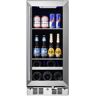 Titan Signature 15 in. 48 Can and 7 Bottle Stainless Steel Single Door Single Zone Built-In Beverage and Wine Cooler