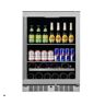 Titan Transcend 24 in. 84-Can and 13-Bottle Seamless Stainless Steel Single Door Single Zone Built-In Beverage and Wine Cooler