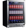 EdgeStar 24 in. 142 (12 oz.) Can Built-in Beverage Cooler with Tinted Door and LED Lighting