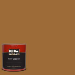 BEHR PREMIUM PLUS 1 qt. #PPU6-01 Curry Powder Flat Exterior Paint & Primer
