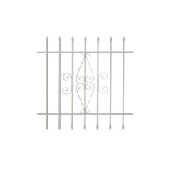 Grisham 36 in. x 36 in. Spear Point 7-Bar Security Bar Window Guard, White