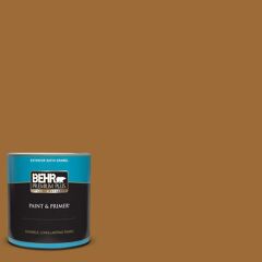 BEHR PREMIUM PLUS 1 qt. #PPU6-01 Curry Powder Satin Enamel Exterior Paint & Primer