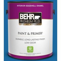 BEHR PREMIUM PLUS 1 gal. #S-G-560 Jazz Blue Eggshell Enamel Low Odor Interior Paint & Primer