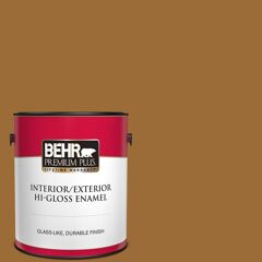 BEHR PREMIUM PLUS 1 gal. #PPU6-01 Curry Powder Hi-Gloss Enamel Interior/Exterior Paint