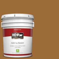 BEHR PREMIUM PLUS 5 gal. #PPU6-01 Curry Powder Flat Low Odor Interior Paint & Primer