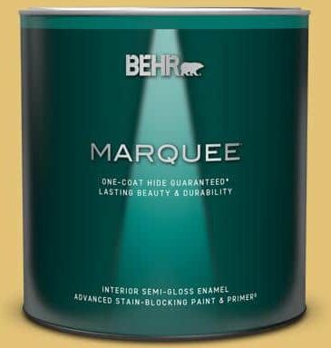 BEHR MARQUEE 1 qt. #370D-5 Summer Field Semi-Gloss Enamel Interior Paint & Primer