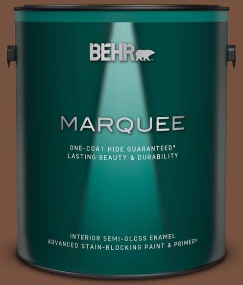 BEHR MARQUEE 1 gal. #240F-7 Root Beer Semi-Gloss Enamel Interior Paint & Primer