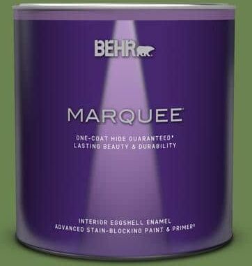 BEHR MARQUEE 1 qt. #430D-6 Happy Camper Eggshell Enamel Interior Paint & Primer