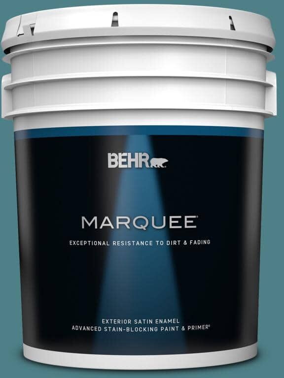 BEHR MARQUEE 5 gal. #ICC-75 Tapestry Teal Satin Enamel Exterior Paint & Primer