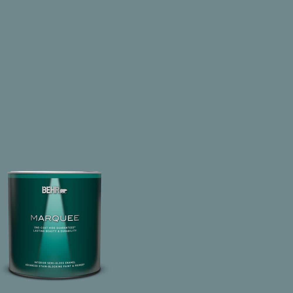 BEHR MARQUEE 1 qt. #PPU13-06 Polaris Blue Semi-Gloss Enamel Interior Paint & Primer