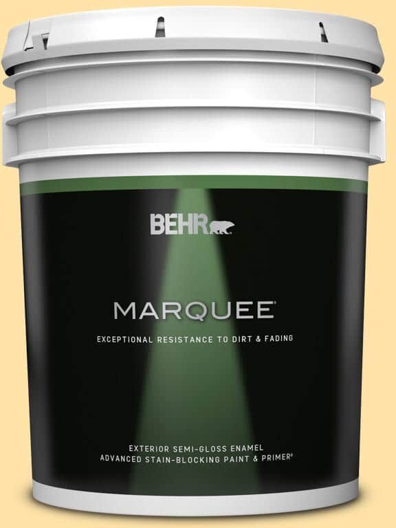 BEHR MARQUEE 5 gal. #P270-3 Sunflower Seed Semi-Gloss Enamel Exterior Paint & Primer