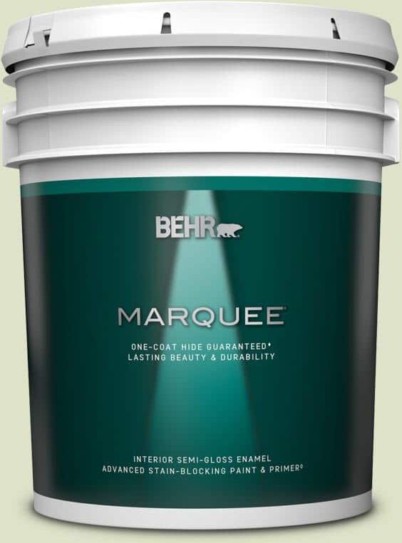 BEHR MARQUEE 5 gal. #M350-2 Aloe Nectar Semi-Gloss Enamel Interior Paint & Primer