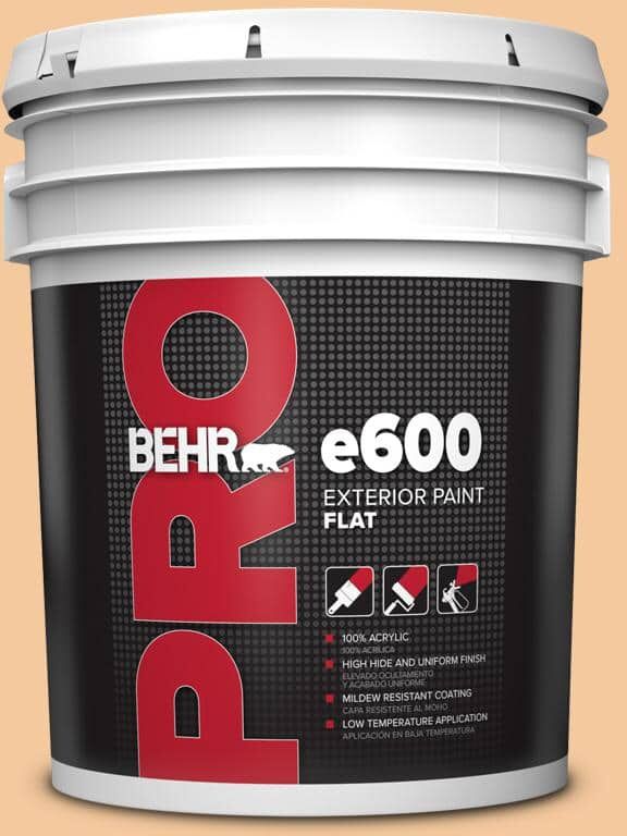 BEHR PRO 5 gal. #M240-4 Sheer Apricot Exterior Flat Paint