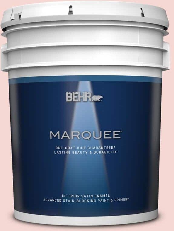 BEHR MARQUEE 5 gal. #M160-1 Cupcake Pink Satin Enamel Interior Paint & Primer