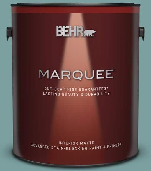 BEHR MARQUEE 1 gal. #S440-4 Tower Bridge One-Coat Hide Matte Interior Paint & Primer