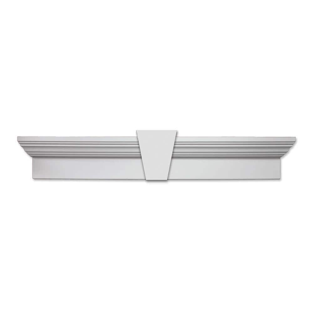 Fypon 72 in. x 6 in. x 3-7/8 in. Polyurethane Window and Door Crosshead with Keystone, White