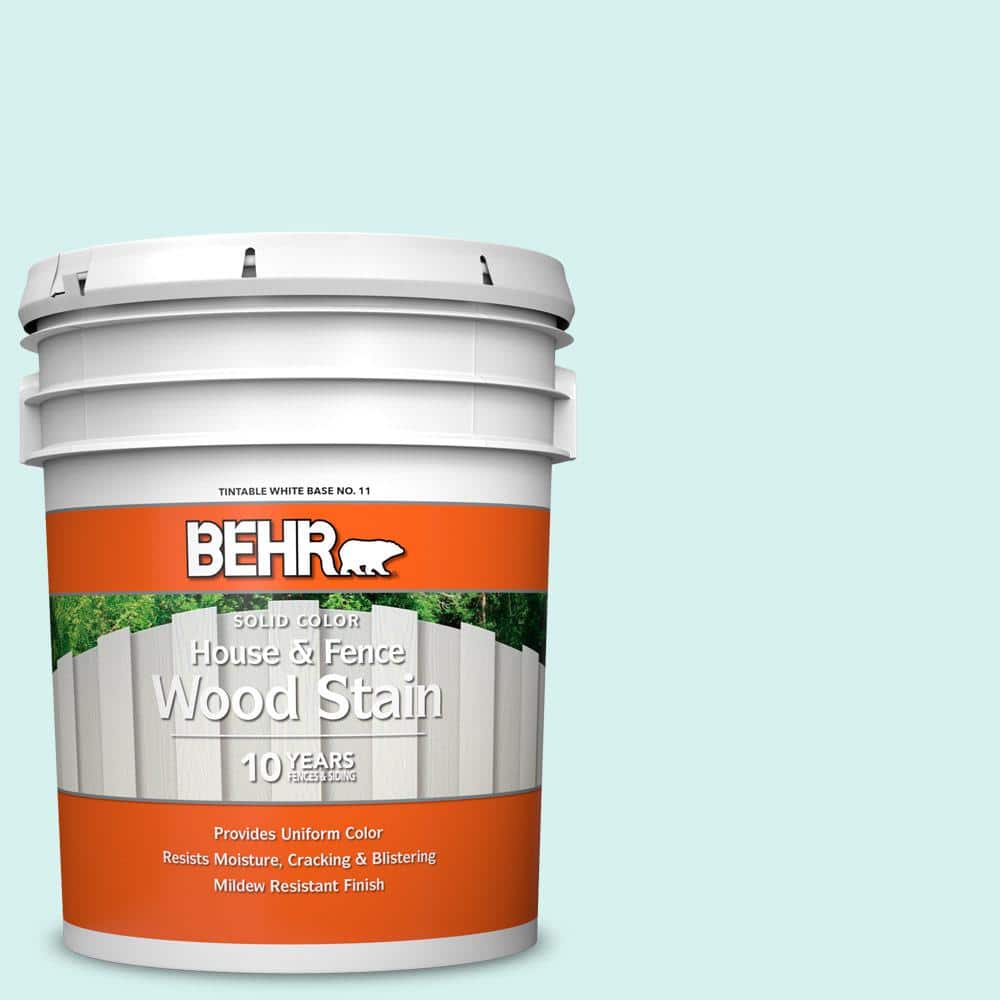 BEHR 5 gal. #P450-1 Sea Ice Solid Color House and Fence Exterior Wood Stain
