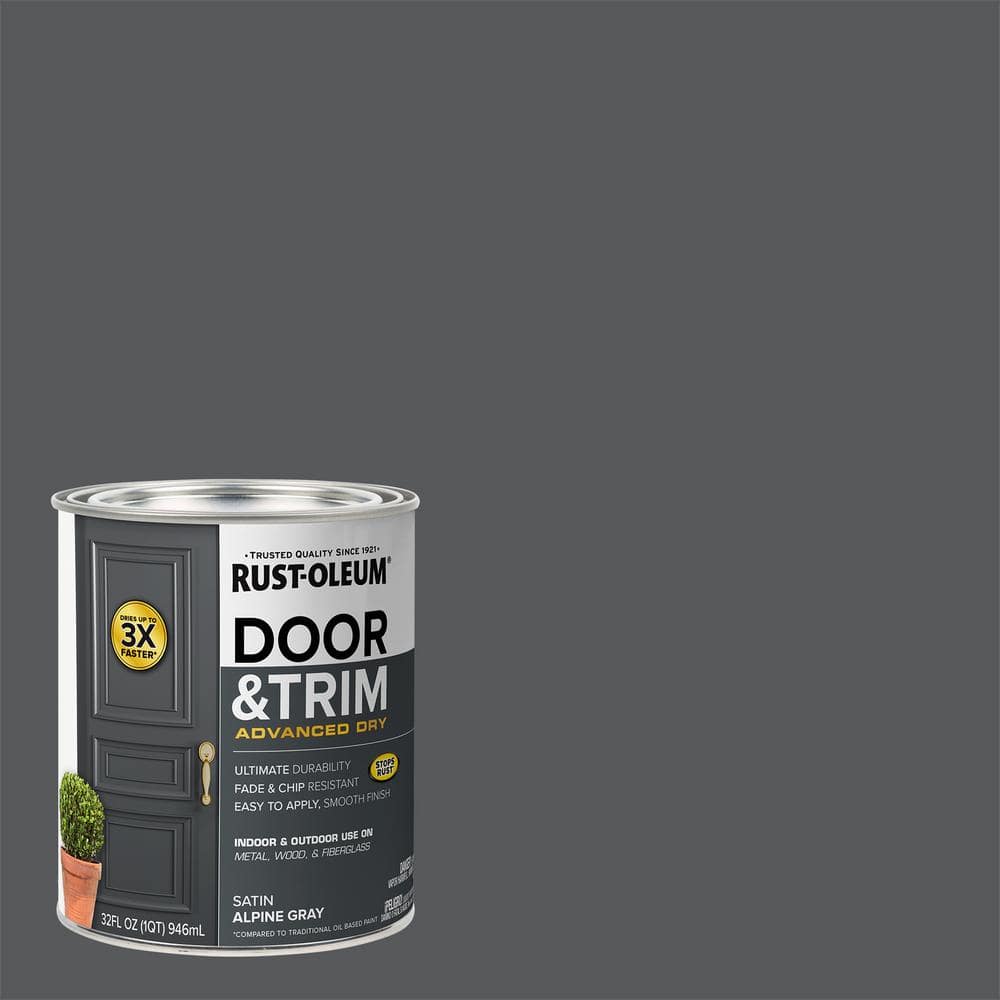 Rust-Oleum Stops Rust 1 qt. Satin Alpine Gray Door Paint (Case of 2)