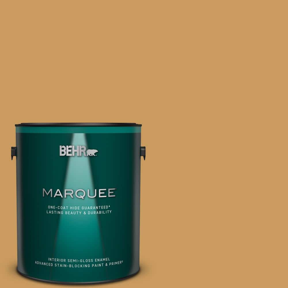 BEHR MARQUEE 1 gal. #M280-6 Solid Gold Semi-Gloss Enamel Interior Paint & Primer