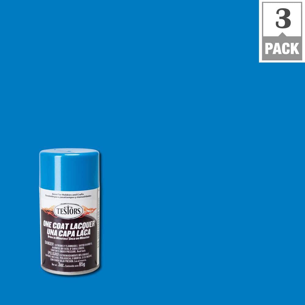 Testors 3 oz. Icy Blue Lacquer Spray Paint (3-Pack)