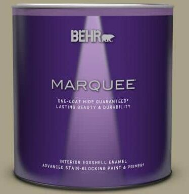 BEHR MARQUEE 1 qt. #N340-4 Tent Green One-Coat Hide Eggshell Enamel Interior Paint & Primer