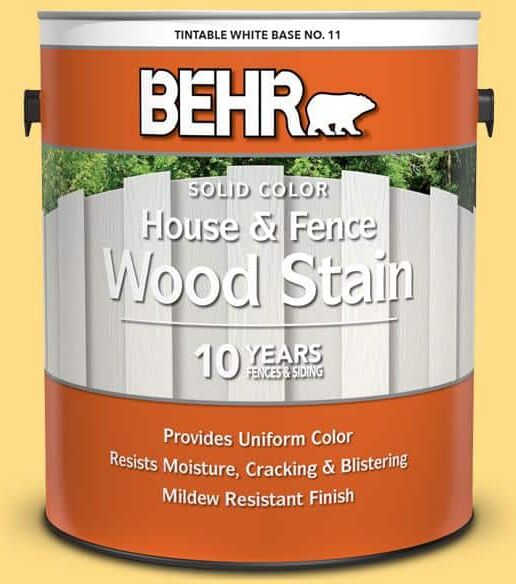 BEHR 1 gal. #340B-5 Yellow Brick Road Solid Color House and Fence Exterior Wood Stain