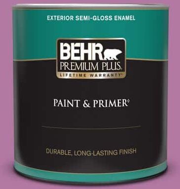 BEHR PREMIUM PLUS 1 qt. Home Decorators Collection #HDC-SP16-11 Cactus Flower Semi-Gloss Enamel Exterior Paint & Primer