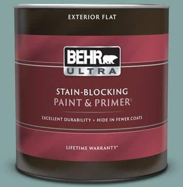 BEHR ULTRA 1 qt. #PPU13-08 Venus Teal Flat Exterior Paint & Primer