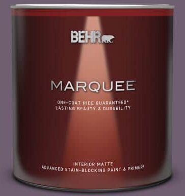 BEHR MARQUEE 1 Qt. #S100-6 Blackberry Jam One-Coat Hide Matte Interior Paint & Primer