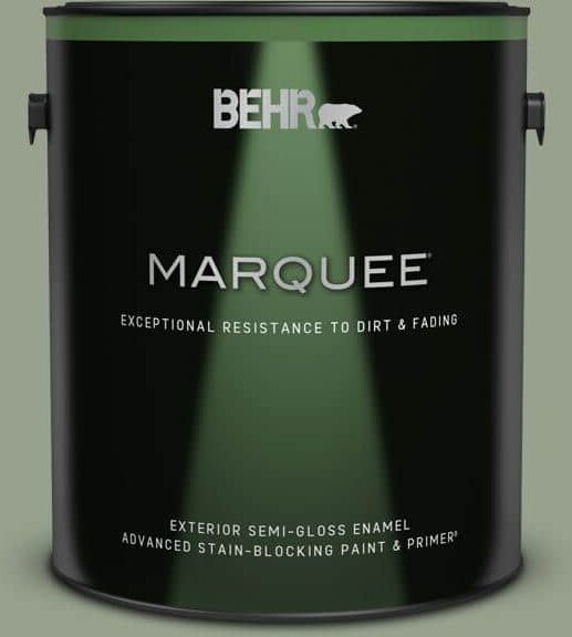 BEHR MARQUEE 1 gal. #N390-4 Bitter Sage Semi-Gloss Enamel Exterior Paint & Primer