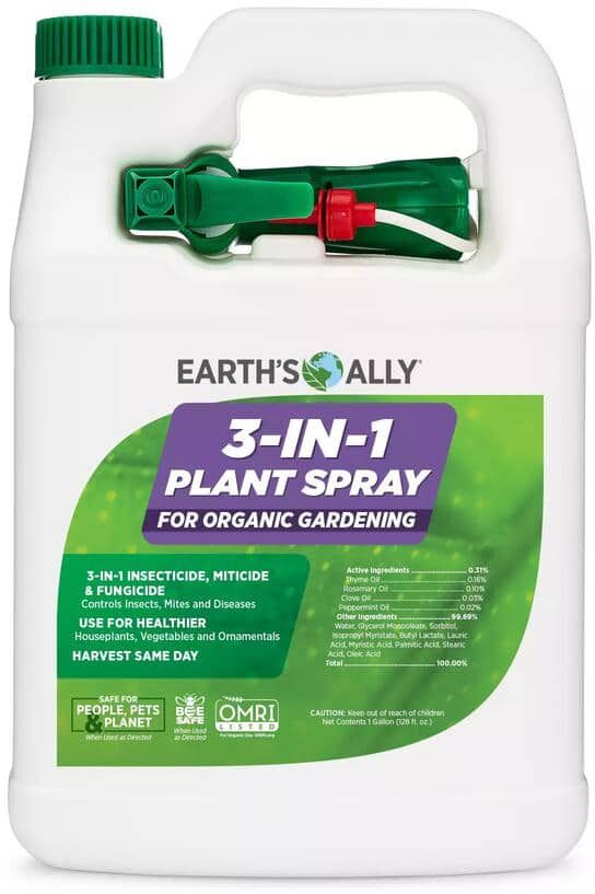 EARTH'S ALLY 1 Gal. Ready-To-Use Insecticide, Miticide, Fungicide 3-in-1 Plant Spray