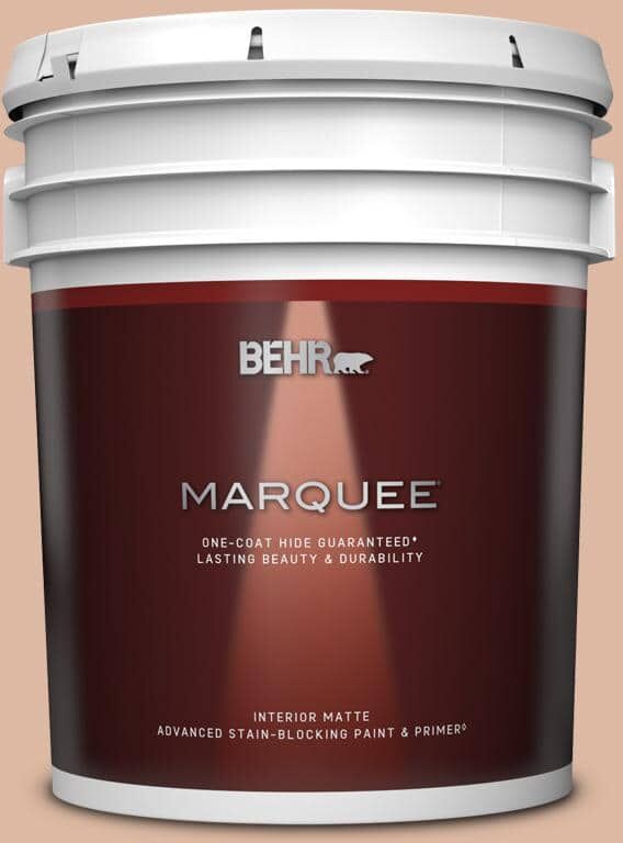 BEHR MARQUEE 5 gal. #ECC-60-1 Coral Bay Matte Interior Paint & Primer