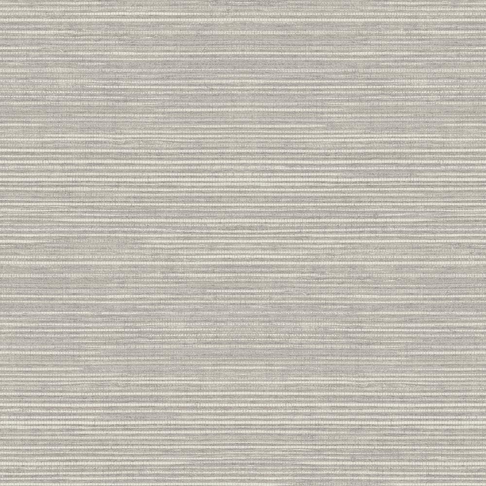 Grasscloth Design Grey Matte Finish Vinyl on Non-Woven Non-Pasted Wallpaper Roll