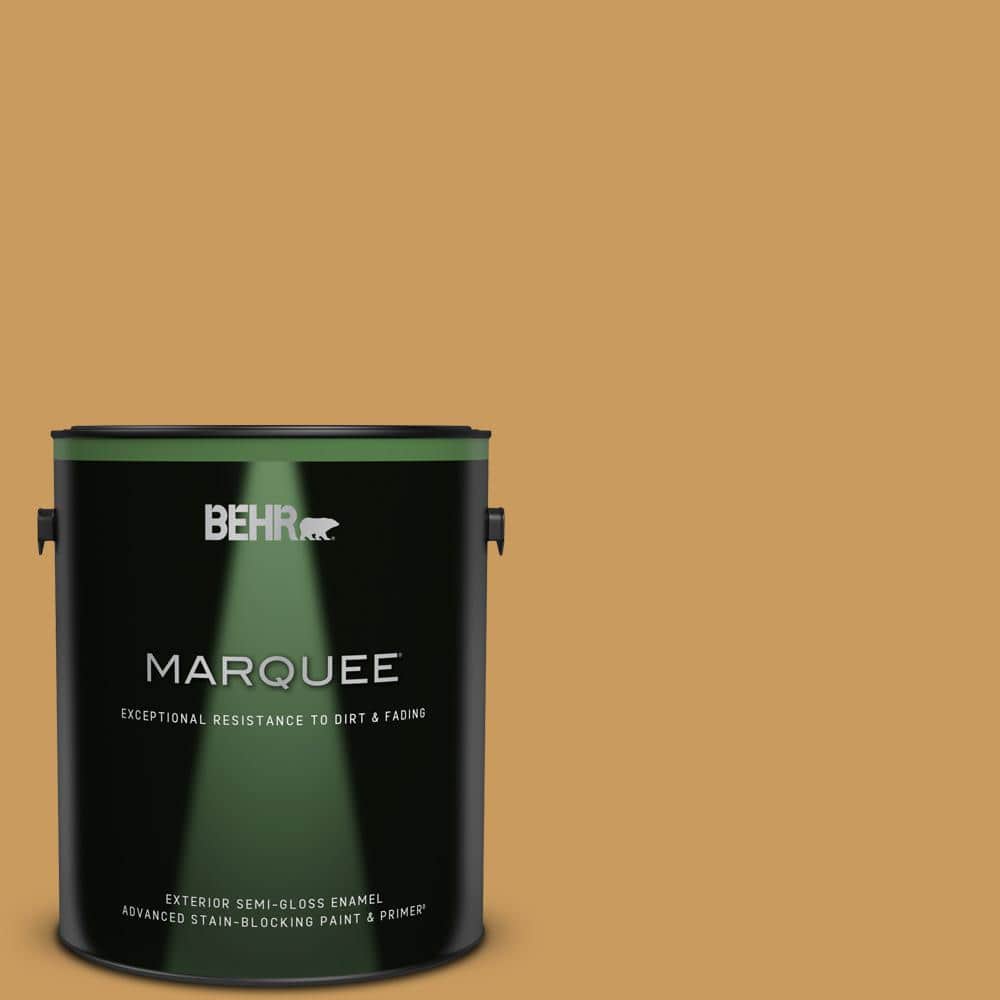 BEHR MARQUEE 1 gal. #M280-6 Solid Gold Semi-Gloss Enamel Exterior Paint & Primer