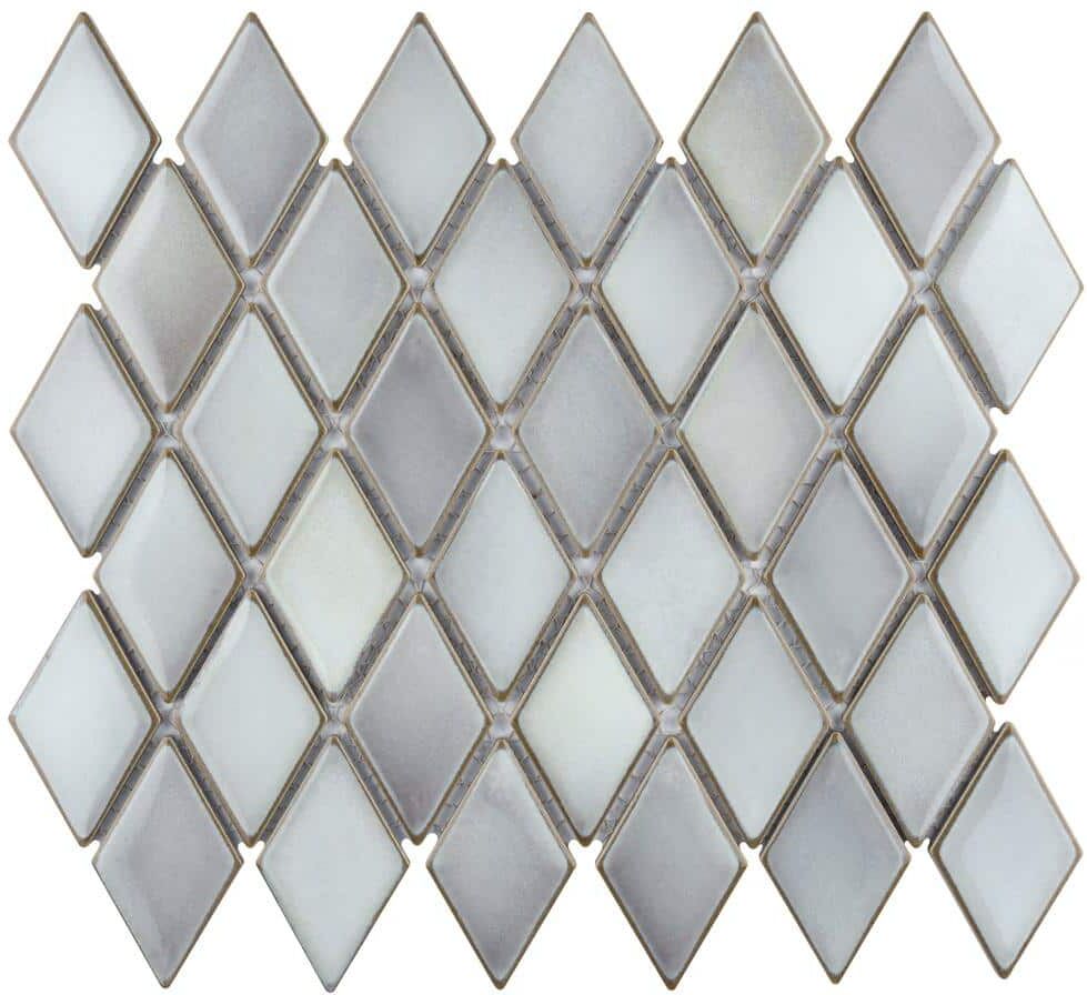 Merola Tile Hudson Kite Grey Eye 10-1/4 in. x 11-3/4 in. Porcelain Mosaic Tile (8.6 sq. ft./Case)