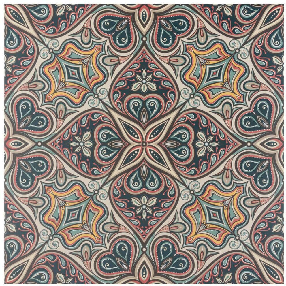 Merola Tile Imagine Tapestry Mandala 19-3/8 in. x 19-3/8 in. Porcelain Floor and Wall Tile (10.56 sq. ft./Case)