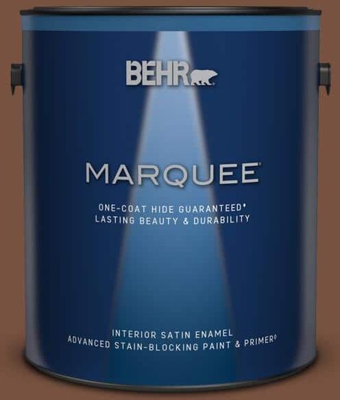 BEHR MARQUEE 1 gal. #240F-7 Root Beer Satin Enamel Interior Paint & Primer