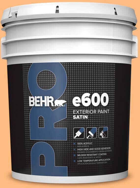 BEHR PRO 5 gal. #270B-4 Apricot Flower Satin Exterior Paint