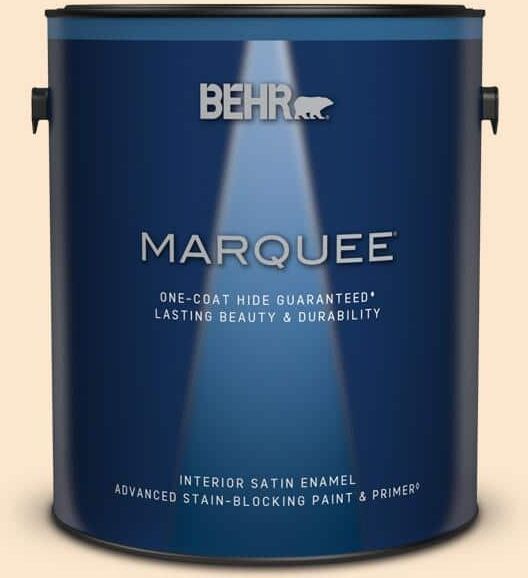 BEHR MARQUEE 1 gal. #M240-1 Bay Scallop Satin Enamel Interior Paint & Primer