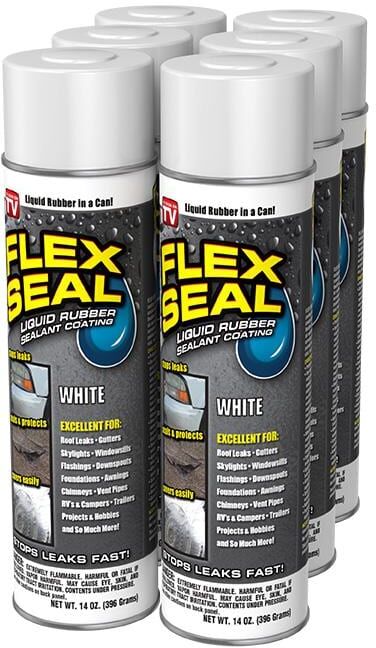 FLEX SEAL FAMILY OF PRODUCTS 14 oz. White Aerosol Liquid Rubber Sealant Coating Spray Paint (6-Case)