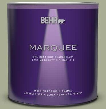 BEHR MARQUEE 1 qt. #S380-4 Bay Water One-Coat Hide Eggshell Enamel Interior Paint & Primer