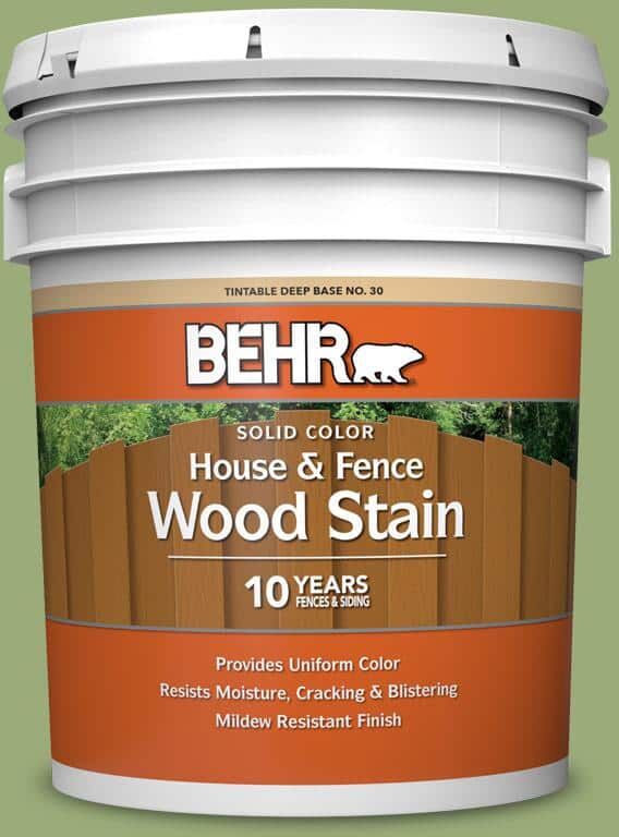 BEHR 5 gal. #BIC-12 Siamese Green Solid Color House and Fence Exterior Wood Stain