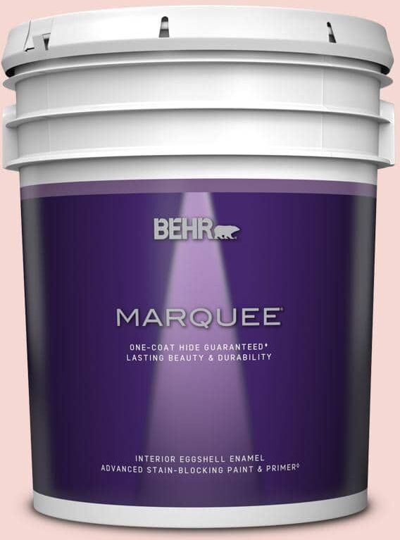 BEHR MARQUEE 5 gal. #M160-1 Cupcake Pink Eggshell Enamel Interior Paint & Primer