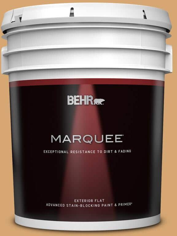 BEHR MARQUEE 5 gal. #M250-4 Cake Spice Flat Exterior Paint & Primer